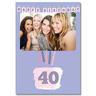 Personalised Lilac Photo Birthday Card